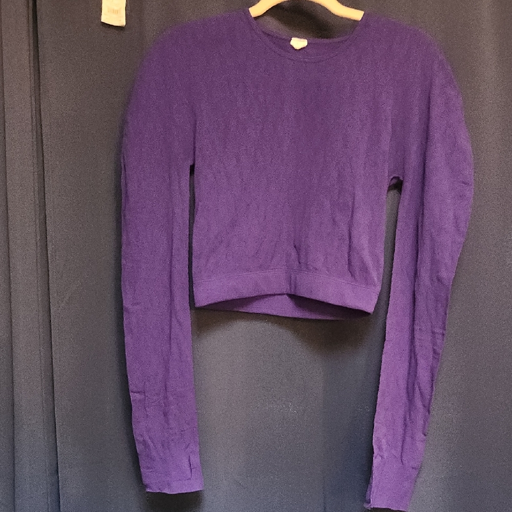 Purple Cropped Long Sleeve Shirt